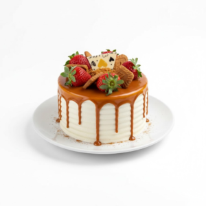 Lotuslu Çilekli Yaş Pasta (4-6 Kişilik)